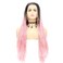 Pink Braid Lace Front Wigs Synthetic Hair Realistic Long Black Ombre Peach Pink Braided Wigs for Black Women Heat Resistant Fiber Hair Replacement Wigs Drag Queen Cosplay Party Braids Wigs 26 Inch