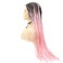 Pink Braid Lace Front Wigs Synthetic Hair Realistic Long Black Ombre Peach Pink Braided Wigs for Black Women Heat Resistant Fiber Hair Replacement Wigs Drag Queen Cosplay Party Braids Wigs 26 Inch
