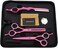 ROCOCO Professional 5.5 inch Pink Salon Hair Cutting Scissors and Hair Thinning Shears with Razor for Female Hairdresser(Pink)