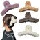 4 PACK Hair Claw Clips, 4.3 inch Plush Hair Clips, Large Fur Hair Catch, Hair Gippers for Women Half Bun Hairpins for Daily,Parties, 4 Count (Pack of 1)