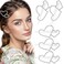 5pcs Rhinestones Hollow Heart Boho Hair Clips Barrette Bling Crystal Love Hair Pins Decorative Valentine Weddinig Prom Headdress Accessories for Women Girls Bride(Silver)