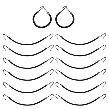 20pcs Bungee Hair Ties with Hooks - Elastic Hair Bands, Ponytail Holders, Hair Wraps