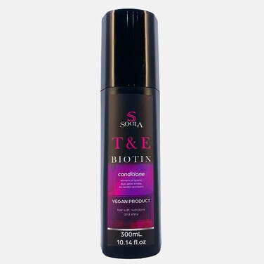 Socila T&amp;K Professional Vegan Biotin Conditioner - Thickening &amp; Moisture for Natural Hair, Zero Sulfates, Parabens, Dyes, Gluten-Free - 100% Vegan &amp; Cruelty-Free (10.14 fl oz)