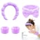 LIEWEILS TLUXX 4-Piece Spa Headband &amp; Wristband Set， Reusable Makeup &amp; Skincare Accessories for Face Washing, Preventing Liquid Overflow - Ideal for Women &amp; Girls