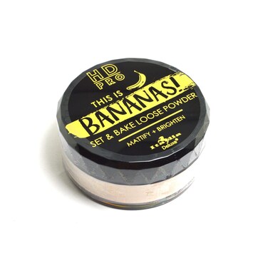 Italia-Deluxe 1 HD Pro This is Bananas Setting Powder Set &amp; Bake Loose Powder Mattify Brighten + Free Zipper Bag