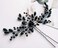 Aimimier Bridal Black Crystal Hair Pins Classical Wedding Back Comb Prom Party Festival Hair Accessories for Women and Girls