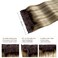 Hair Extensions Halos Hair Light Brown Ombre Balayage Highlights Human Hair Extensions Brown with Blonde Highlighted Invisible Fish Line Halos Hair Extensions Real Human Hair 16 Inch 80g