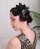 Aimimier 1920s Flapper Feather Hair Clip with Crystal Head Chain Roaring 20s Headpiece Costume Masquerade Hair Jewelry