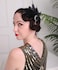 Aimimier 1920s Flapper Feather Hair Clip with Crystal Head Chain Roaring 20s Headpiece Costume Masquerade Hair Jewelry