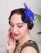 Aimimier 1920s Flapper Feather Hair Clip Royal Blue Crystal Teardrop Headpiece Prom Party Festival Roaring 20s Accessories for Women and Girls
