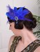 Aimimier 1920s Flapper Feather Hair Clip Royal Blue Crystal Teardrop Headpiece Prom Party Festival Roaring 20s Accessories for Women and Girls