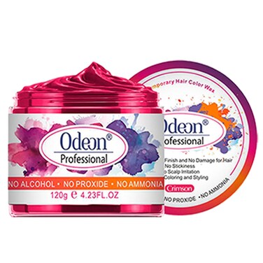 Odeon Red Hair Color Wax   Natural &amp; Washable   No Damage Formula with Beeswax &amp; Tea Tree Extract   Alcohol, Peroxide &amp; Ammonia-Free   Safe Temporary Hair Dye for Kids &amp; Adults (4.23oz)