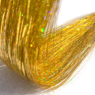 Shining Gold Hair Tinsel, 800 Strands 47 Inch Gold Fairy Hair Tinsel with Tool Glitter Tinsel Hair Extensions for Women and Girls Easy to Use(Shining Gold)