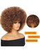 Afro Wig 14Inch Afro Wigs for Black Women 70s Mixed Brown Afro Kinky Curly Wig Bouncy Huge Fluffy Puff Wigs Synthetic Hair for Cosplay Daily and Party (Mixed Brown)