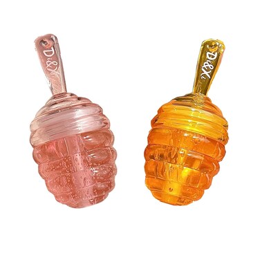 2PCS Small Honey Pot Lip Oil,Peach and Honey Flavor,Moisturizing Honey Lip Mask Lip Balm,Day and Night Repair Lip Sleeping Masks,Hydrating and Prevention Dry and Cracked Lip Scrubs Exfoliator
