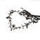 Bubbmi Black Flower Crown Headband with Drop, V-shape Woodland Elf Costume Fairy Renaissance Party Headpiece for Women Girls