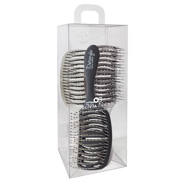 Olivia Garden iDetangle Hair Brush - Dual-Curve Shape, Adjusts Tension by Hair Type