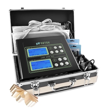 Dual Ionic Foot Bath Detox Machine, Ion Cleanse Detox Foot Spa Set of 2 with Arrays, Heated Waist Belt   5 Detox Modes, Time Preset