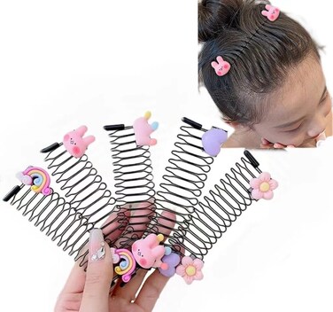 5pcs Cute Invisible Star Hair Clip Barrettes Stretchable Invisible Hair Clips, U Shape Hair Finishing Fixer Comb Sets, Hair Holder Hair Accessories