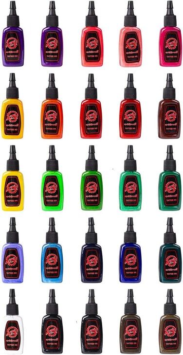 Premium Tattoo Ink Set   25 Colors   15 ml Bottles, OTW-AN025
