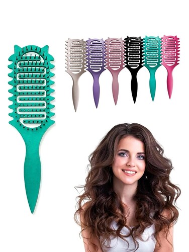 Defining,2025 Vented Hair Brush for Detangling Styling Brush,Curl Brush For Curly Hair Wet,Shaping And Defining Curls For Women Less Pulling Gift For Women (Green)