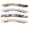 4 Pack Sparkly Slim Bow Tortoise Shell Celluloid Marble Acetate Durable Hinge Hair Barrette Leopard Print Ponytail Holders Classic French Barrette Rubber on the Clips Hairclip for Thin Hair