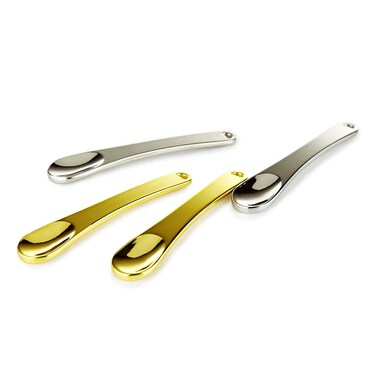 4 Pack Metal Makeup Spatula, Mini Spoon, Beauty Scoop for Facial Cosmetic, Face Mask (Silver &amp; Gold)