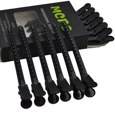 12 Pcs Metal Duckbill Hair Clips for Hair Sectioning Alligator Hair Clips for Styling Dividing Duck Bill Clips with Anti-Slip Holes Salon Barber Styling Tools