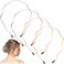PAGOW 4 Pcs Metal Headbands for Women Trendy, Gold Silver Wavy Headbands for Women's Hair, Cute Elastic Head Band Hair Accessories for Women Girls (Gold, Silver)