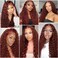 #33 Reddish Brown Lace Front Wigs Human Hair Brazilian Virgin Hair Chestnut Brown Water Wave Wig 4X1 Hd Transparent Lace Closure Wig 18 Inch Pre Plucked With Baby Hair Wig 150% Density