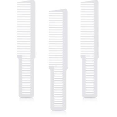 3 Pcs Hair Cutting Comb Set - Professional Styling Comb - Barber Combs - Heat Resistant - Hairstylist Combs for Barbershops, Households, Home Salon - Men and Women (White)