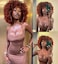 14inch Curly Afro Wigs for Black Women Short Kinky Curly Wigs with Bangs Black To Copper Afro Hair Synthetic Fibre Wigs BLACK R