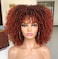 14inch Curly Afro Wigs for Black Women Short Kinky Curly Wigs with Bangs Black To Copper Afro Hair Synthetic Fibre Wigs BLACK R