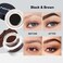 2Pcs Gel Eyeliner and Eyebrow Pomade Cream with 2 Brushes Waterproof Long Lasting, Black and Brown