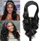 Headband Wig Human Hair Body Wave Curly Glueless Wigs for Black Women Brazilian Virgin Hair None Lace Front Wigs Natural Hair Wigs Half Wig Head Band Long Wavy Wigs 150% Density