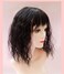 Hair Topper Hairpieces with Bangs for Women, Clip on Curly Wavy Synthetic Top Wiglet Hairpieces for Thinning Hair (14" Thin Black)