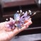 1 Pcs 6inch Rabithenn Purple flower vine Barrettes for Women Chinese Hanfu Classic Acrylic Resin Pearl Hair Clips Flower with Metal Handmade Hair Accessories for Women Girls Long Hair (Purple)