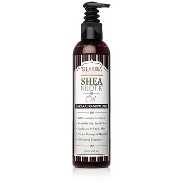 Shea Terra Organics Shea Nilotik&rsquo; Oil Scented With Dakara Frankincense  Natural Daily Skin Moisturizer &amp; Conditioner - 8 oz