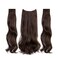 Upgrade Invisible Halo Hair Extensions with 3 PCS Set Headband Adjustable Long Wavy Secret Dark Brown Mix Light Auburn Hair Extensions for Women