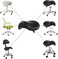 Antlu Saddle Stool Chair Seat Replacement, Saddle Seat Cushion for Round Rolling Medical Salon Stool Chair (Black-Black)