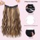 HOOJIH Wire Hair Extensions 2 Ways Adjustable Headband Size Curly Wavy Invisible Wire Hair Extensions Hairpiece 20 Inch 140 Gram for Women - Deep Brown with Dirty Blonde
