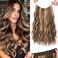 HOOJIH Wire Hair Extensions 2 Ways Adjustable Headband Size Curly Wavy Invisible Wire Hair Extensions Hairpiece 20 Inch 140 Gram for Women - Deep Brown with Dirty Blonde