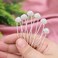 Bridal Hair Pins Set Of 6 Bobby Pins Style With Sparkly Rhinestone For Wedding Parties (Silver)