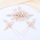 Oriamour Wedding Side Combs Handmade Bridal Hair Pins Set Rhinestone Bridal Comb Flower Clip Head Pieces for Women Set of 3 Rose Gold