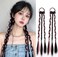 Braided Ponytail Extension with Hair Tie Synthetic Braided Wig for Women 1 Pair Pink