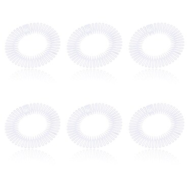 AEGYPIUS 6 PCS Full Circular Stretch Comb Headbands Plastic Flexi Comb Circle Headbands with Teeth for Women's Hair (Transparent, One Size, White, 1 Count, Hairband, Headband, Women, Adult)