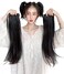 2pcs Ponytail Wig Tie up-Long Straight Hair Extension Cosplay Twin-tail Cute Pony Tail Pig Tails Hairstyle 26" Off Black