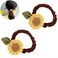 2 Pcs, Brown Sunflower Scrunchies Hair Ties, Elastics Hair Bands, Ponytail Holders, Spring Hair Accessories for Women and Girls