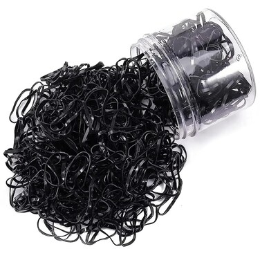 OIG Brands 1500 Pcs Mini Ponytail Holders   No Damage Rubber Bands For Baby and Toddler Girls   Tiny 1 Inch No Pull Hair Elastics (Black)