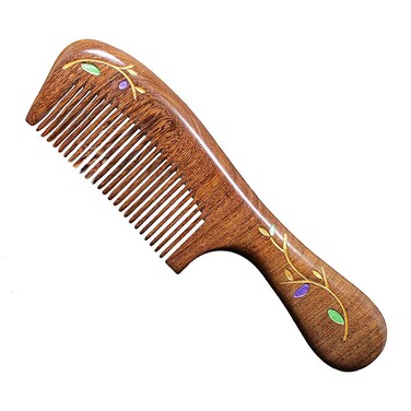 Sandalwood Wooden Hair Comb Handmade Wooden Comb Sandalwood Anti-Static Hair Comb Fine Tooth Hair Combs For women and kids Beard Comb (lvy)